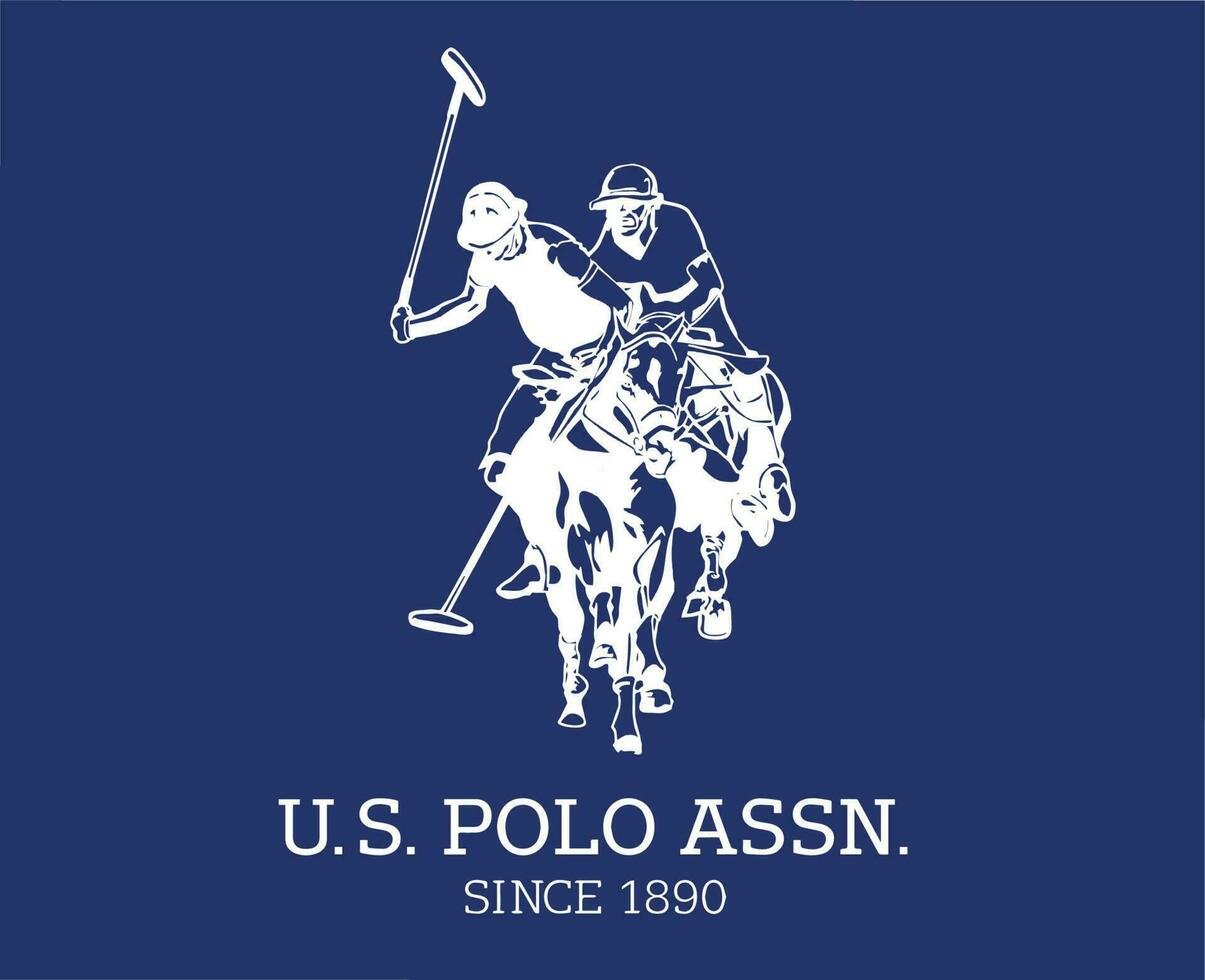 us-polo-assn-brand-logo-symbol-with-name-white-clothes-design-icon-abstract-illustration-with-blue-background-free-vector